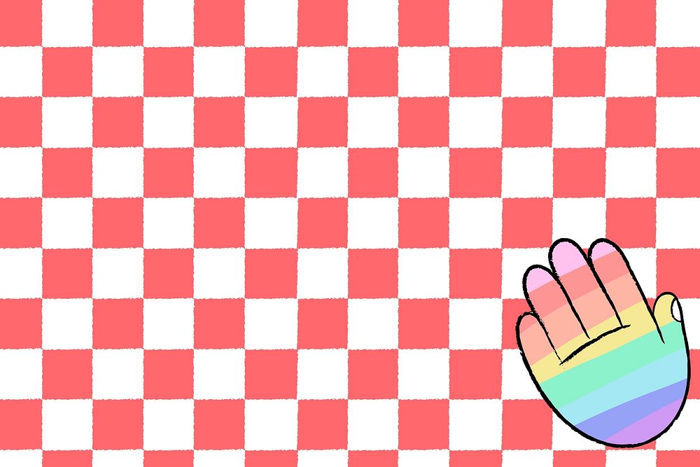 Rainbow hand illustration background, LGBTQ+ chess board