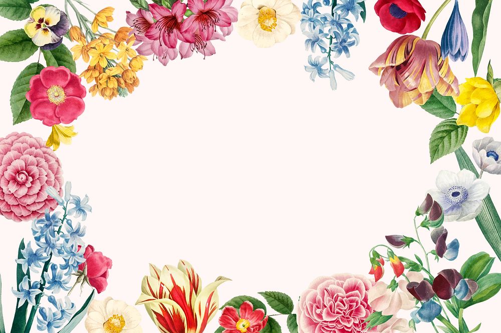 Botanical frame background, flower illustration