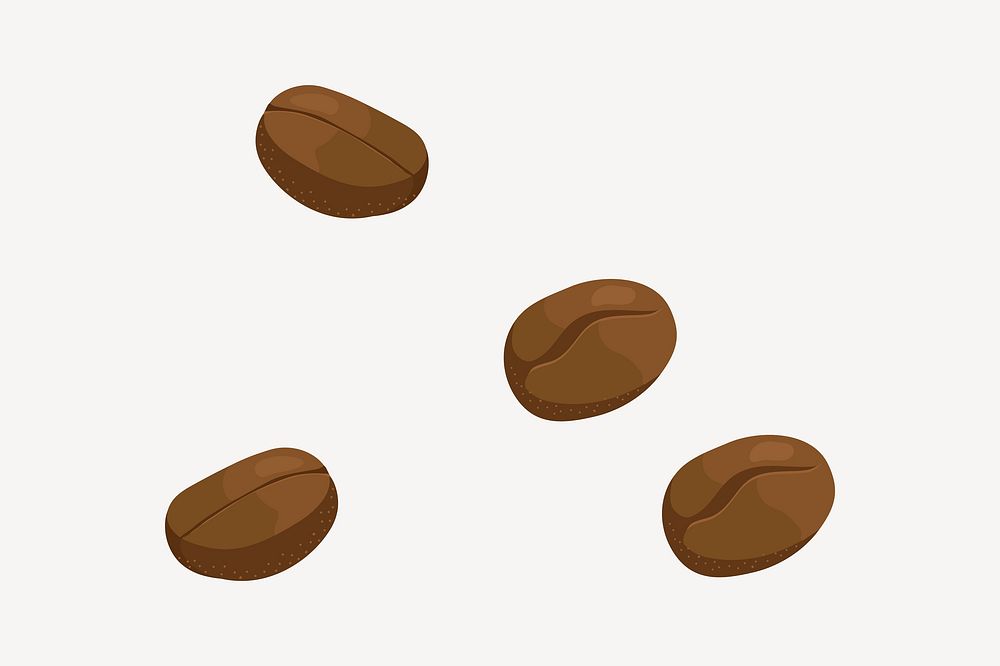 Coffee beans illustration collage element vector