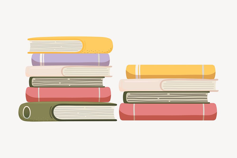 Book spine illustration collage element vector