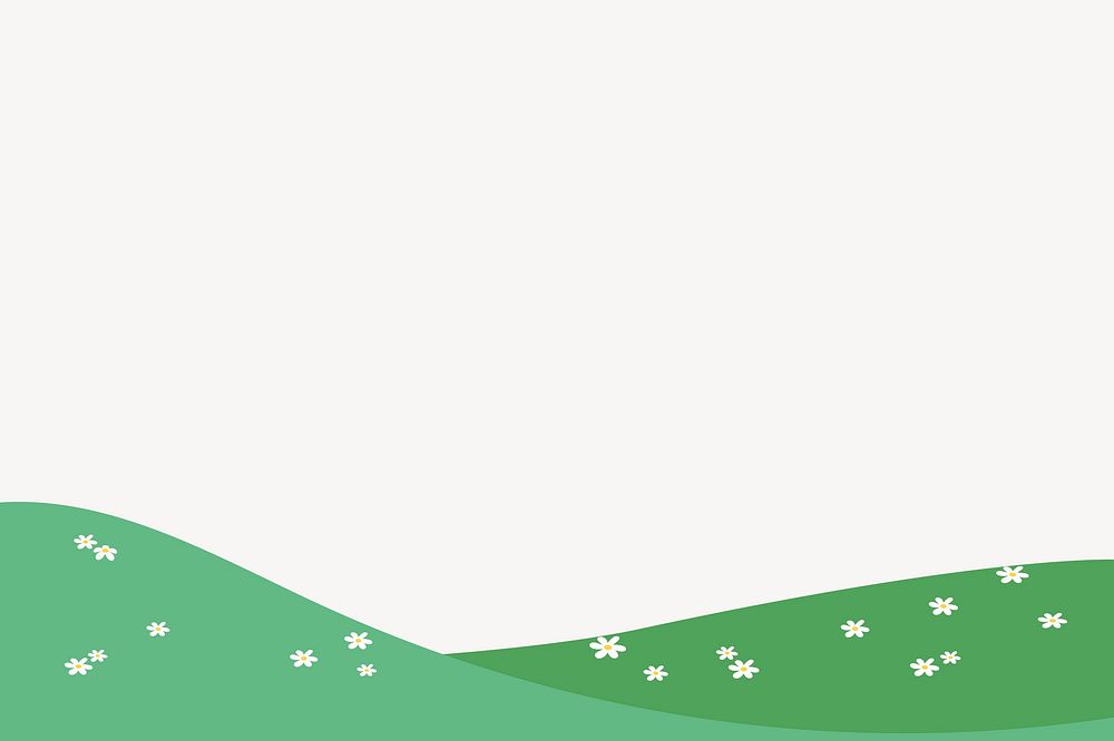 Green grass hill illustration border background vector 