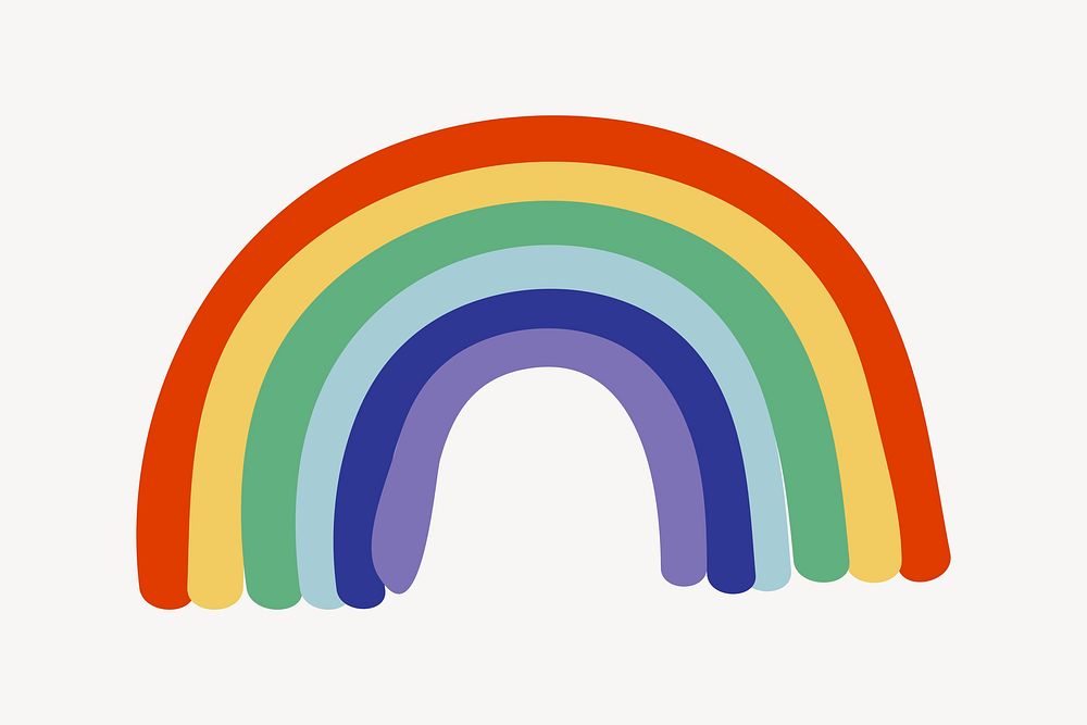Rainbow weather illustration collage element vector