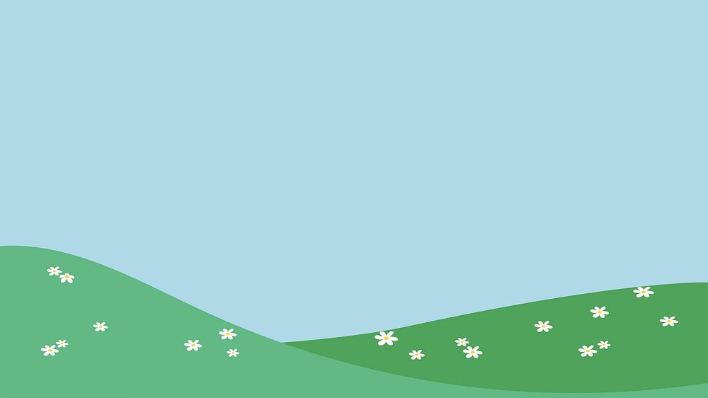 Green grass hill desktop wallpaper vector