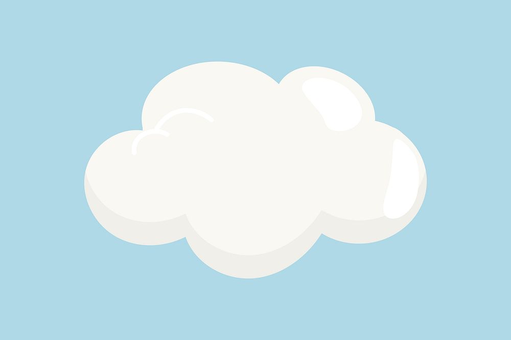 White cloud weather illustration collage element vector