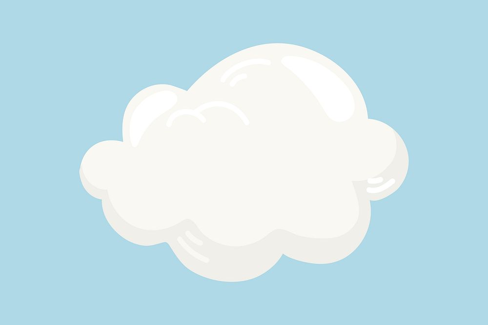 White cloud weather collage element vector
