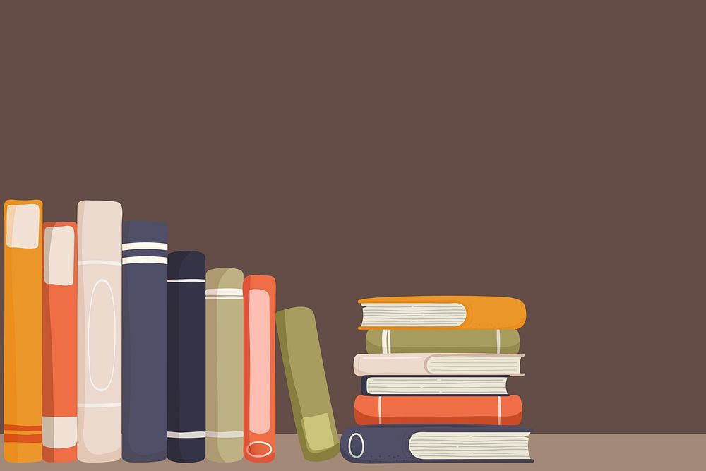 Colorful book illustration, brown background 