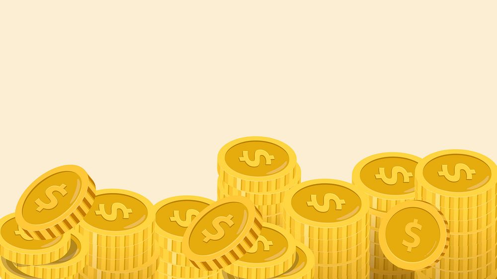 Coin money saving desktop wallpaper yellow illustration