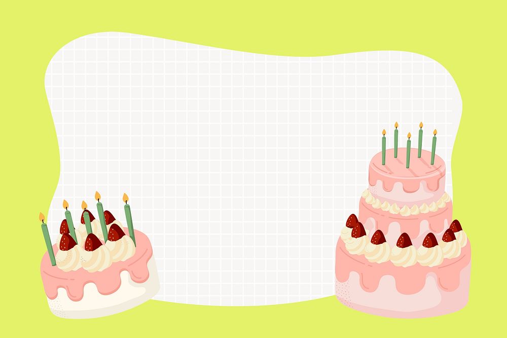 Birthday illustration border frame background
