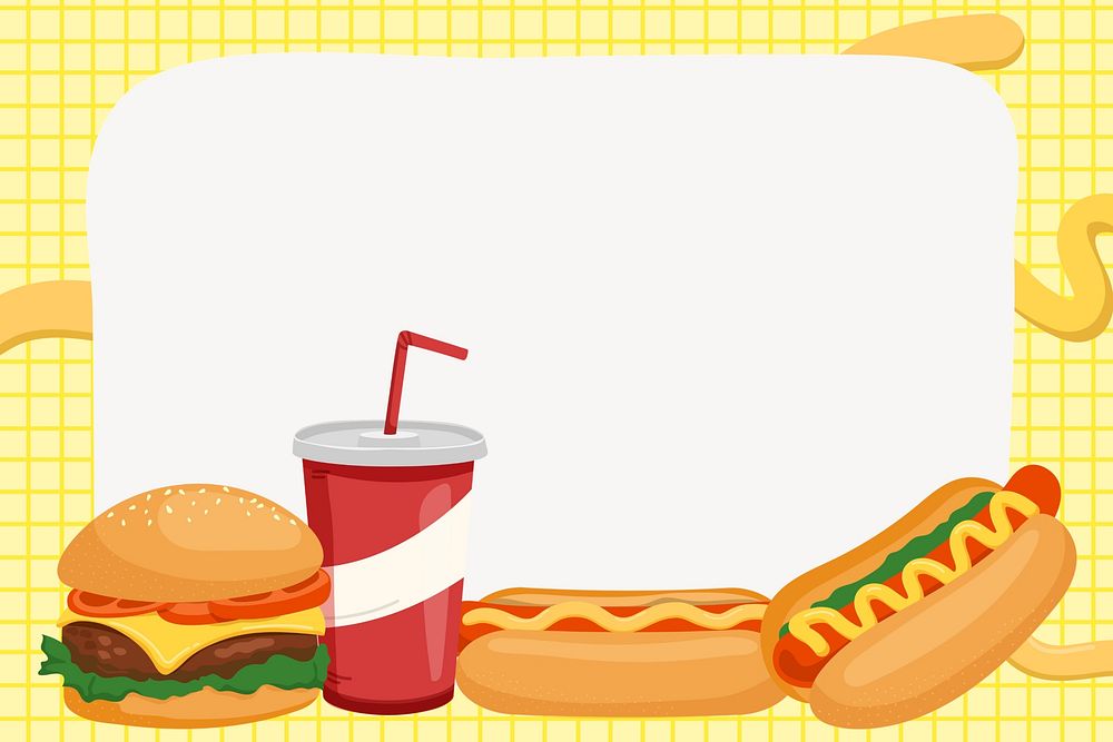 Fast food illustration notepaper background