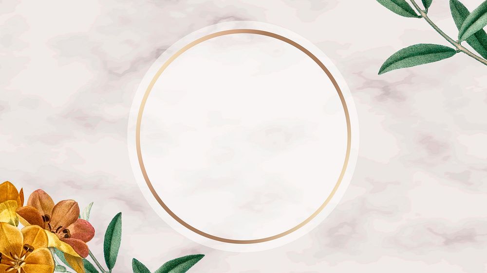 Floral frame desktop wallpaper, white design