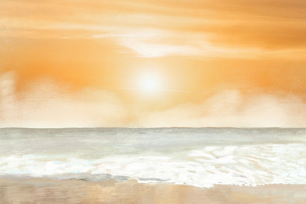 Sunset at sea illustration background