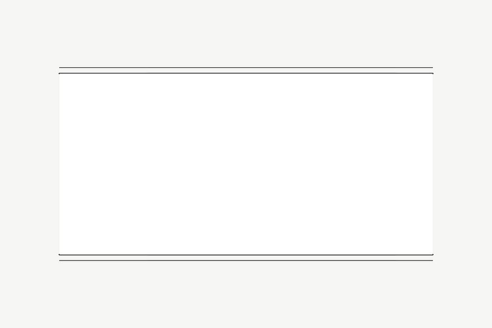 Simple white rectangle frame, collage element psd