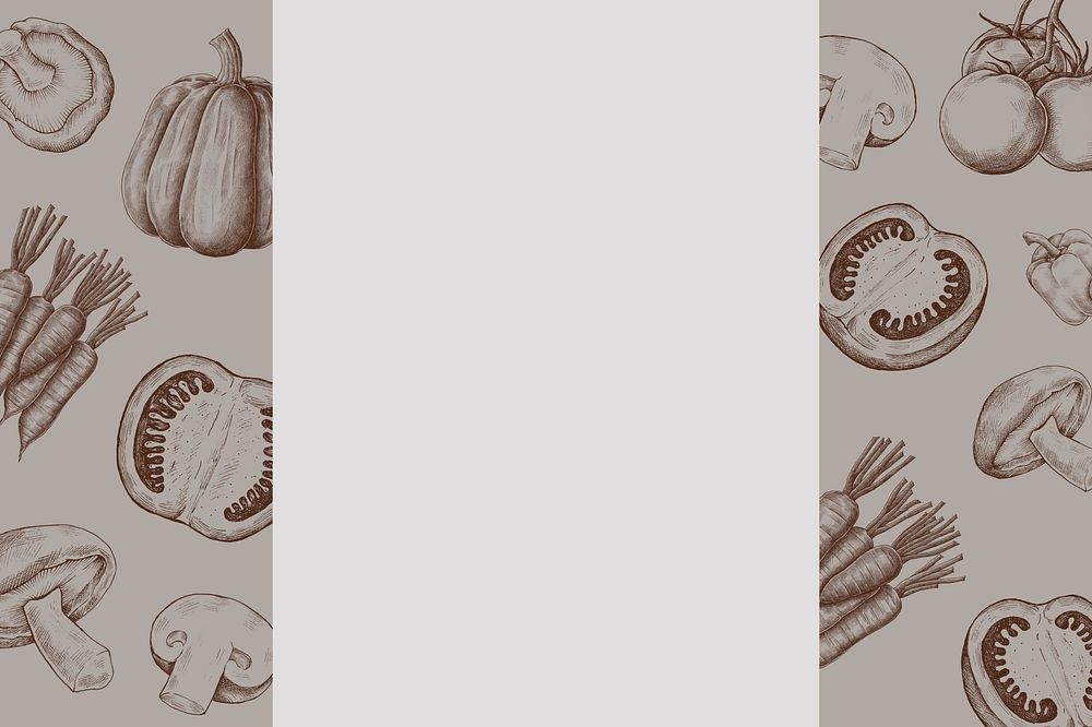 Vegetable vintage illustration, gray background