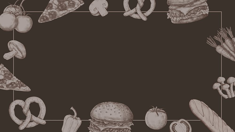 Food illustration, brown desktop wallpaper