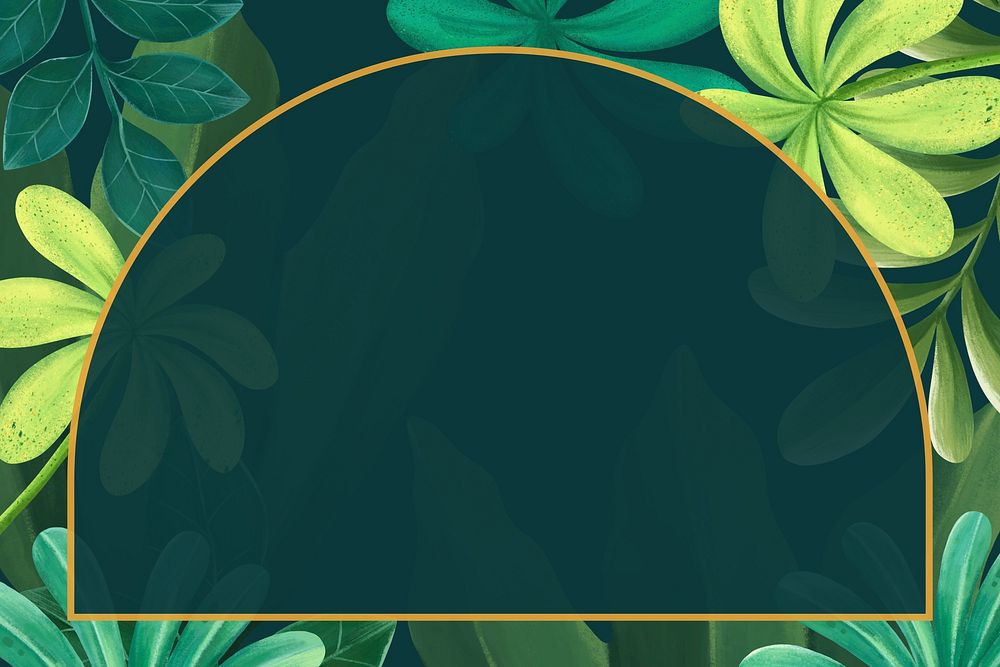 Leaf frame background, green botanical design