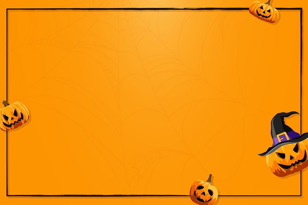 Halloween pumpkin frame background, orange design