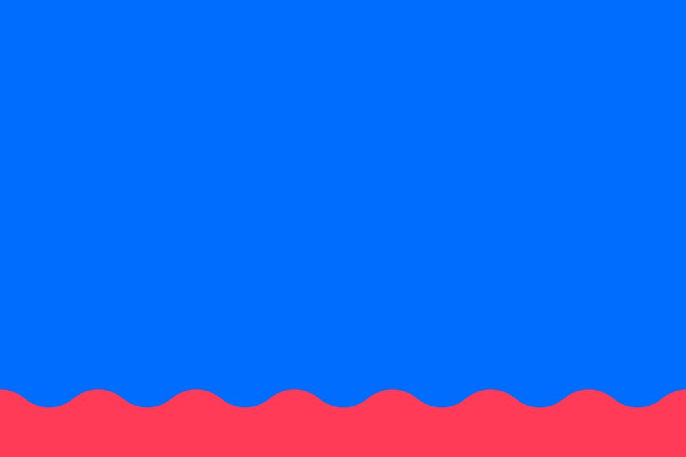 Dark blue background, red wave border