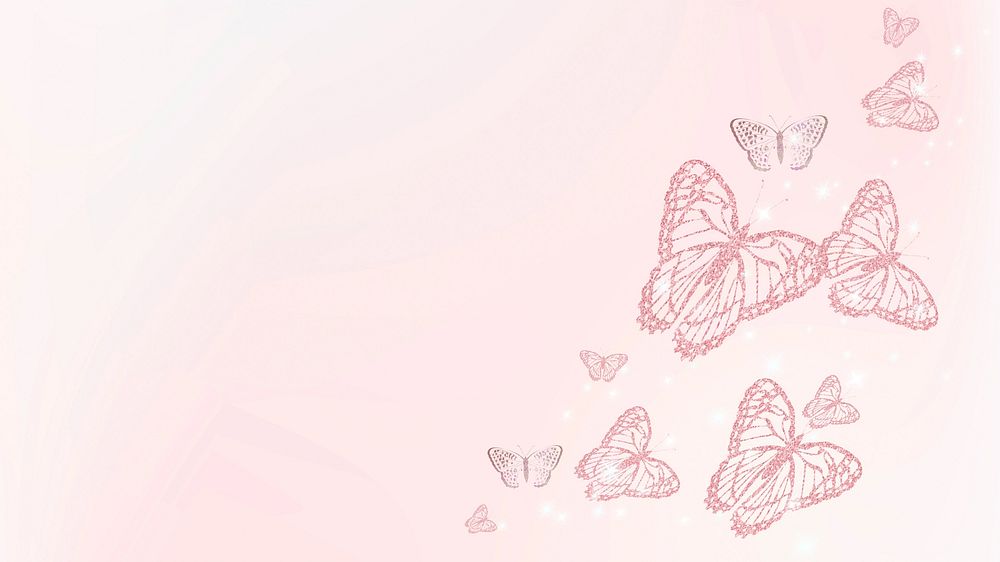 Feminine pink butterfly desktop wallpaper