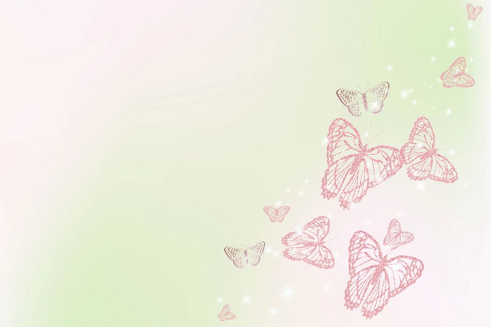 Feminine pink butterfly illustration background