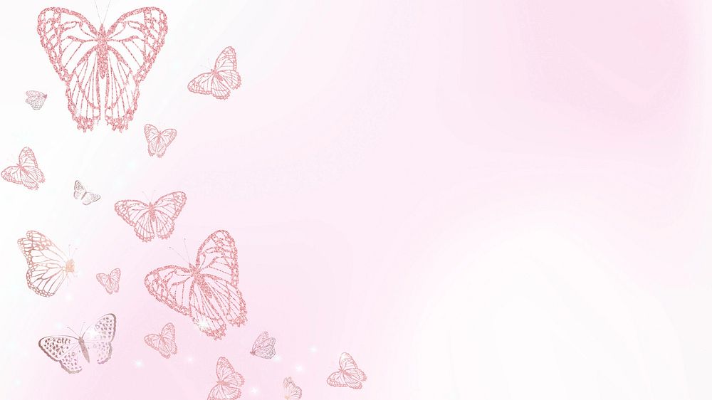 Feminine pink butterfly desktop wallpaper