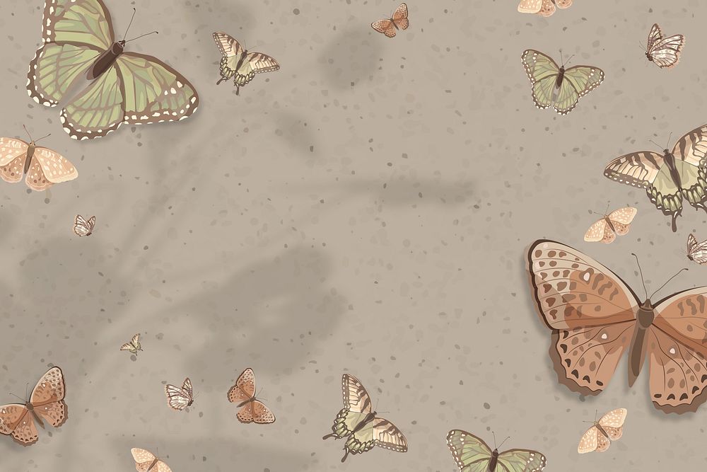 Aesthetic nature butterfly illustration background | Premium Photo ...