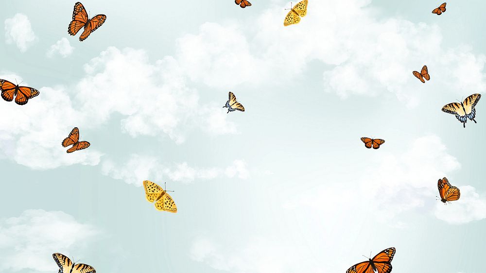 Beautiful butterfly sky desktop wallpaper | Premium Photo - rawpixel