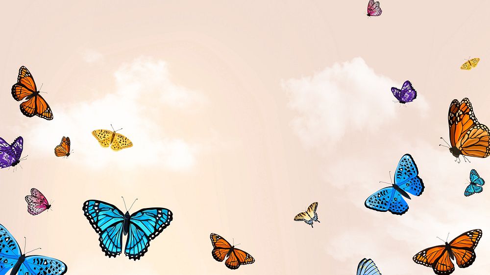 Beautiful butterfly cloud desktop wallpaper