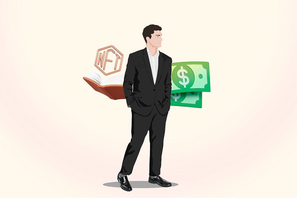 Business entrepreneur 3D remix vector illustration
