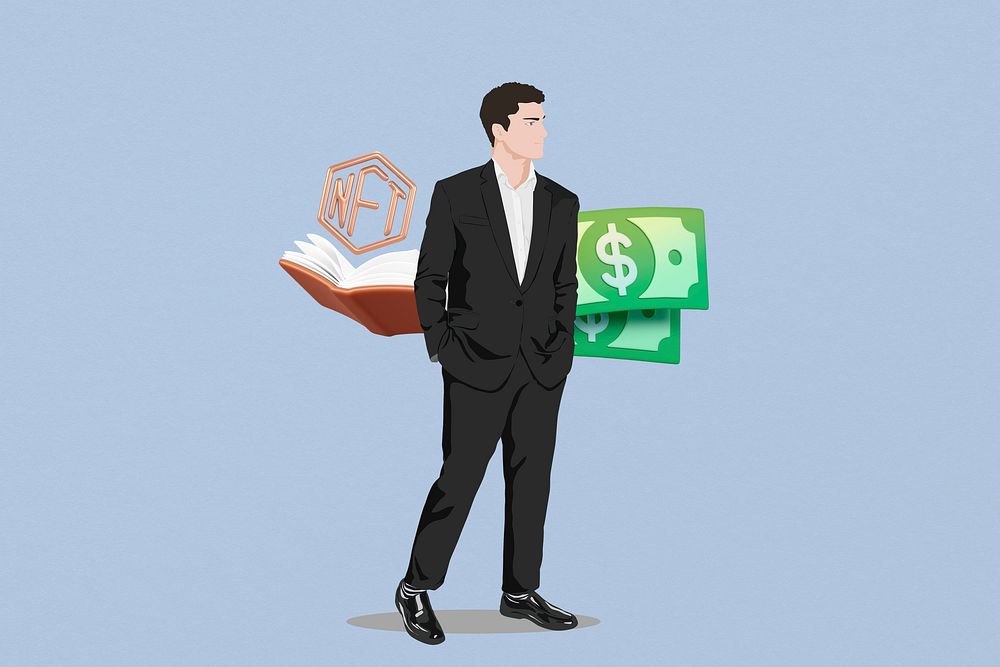 Business entrepreneur 3D remix vector illustration