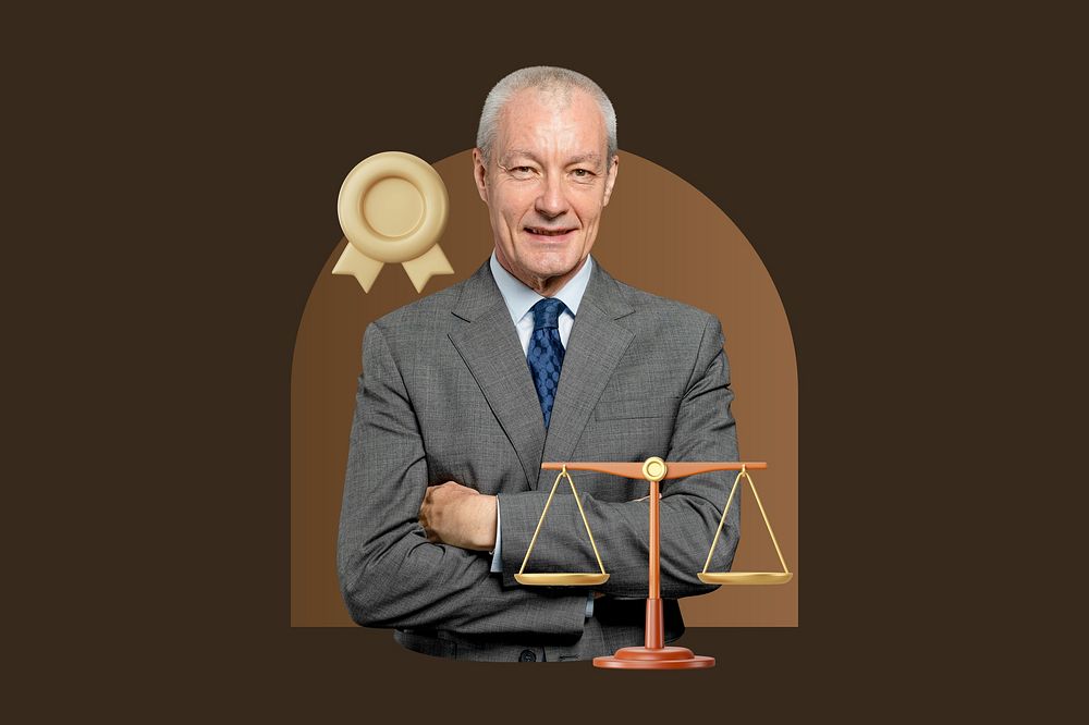 Modern certified lawyer & attorney isolated design