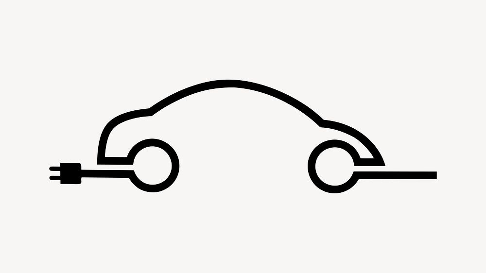 EV car clipart illustration vector. Free public domain CC0 image.