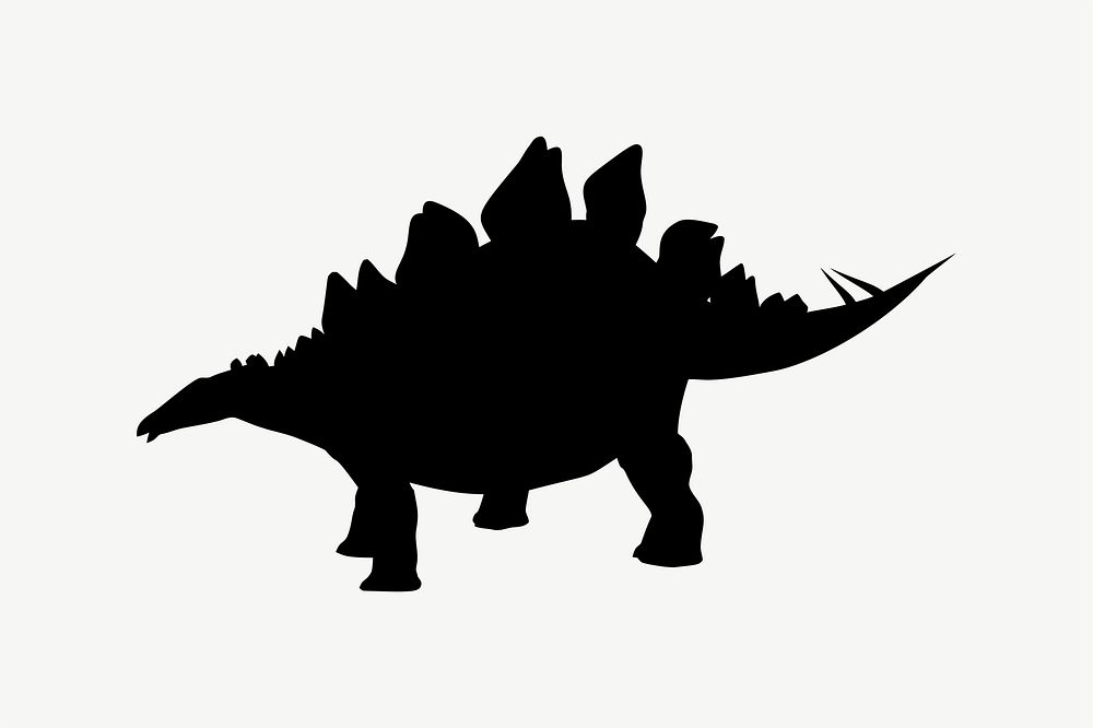 Stegosaurus dinosaur silhouette clipart illustration psd. Free public domain CC0 image.