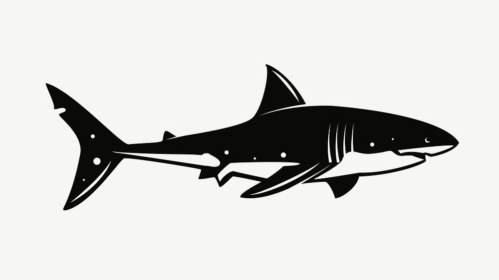 Shark vintage icon clipart illustration psd. Free public domain CC0 image.
