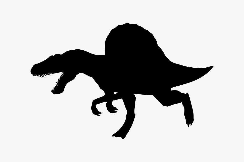 Spinosaurus dinosaur silhouette illustration. Free public domain CC0 image.