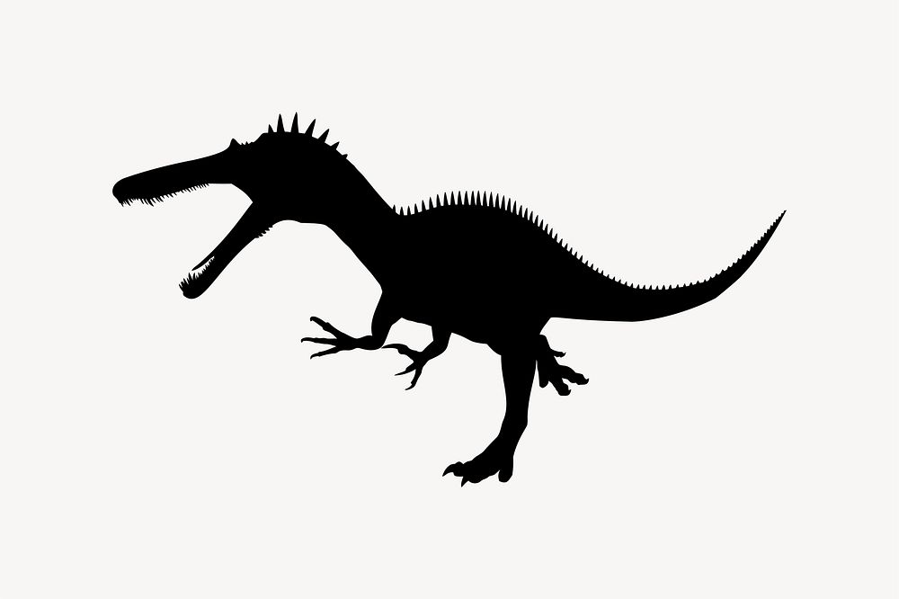 Austroraptor dinosaur silhouette illustration. Free public domain CC0 image.