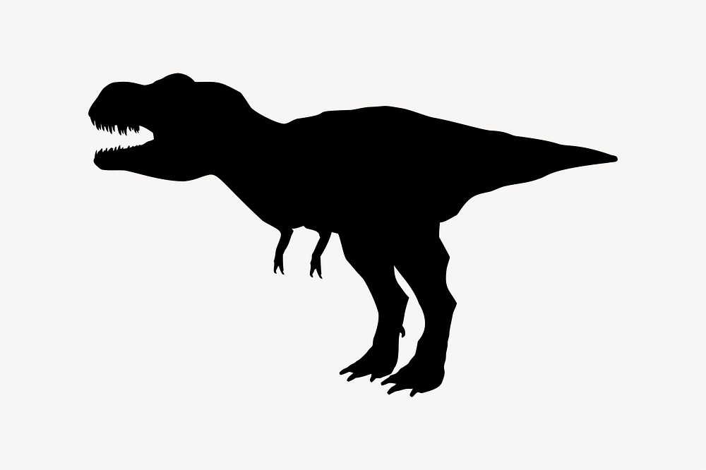 T-rex dinosaur silhouette illustration. Free public domain CC0 image.