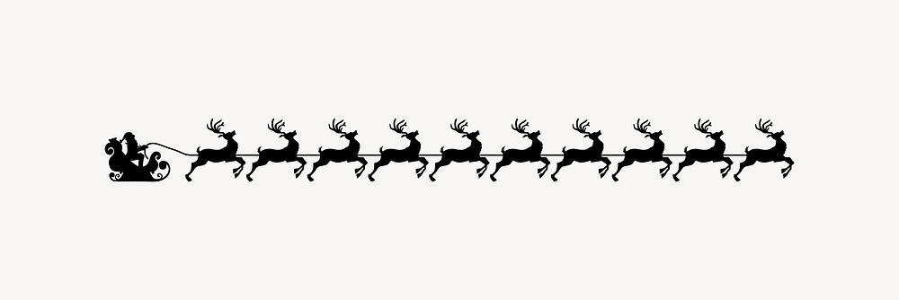 Santa claus reindeer border clip art vector. Free public domain CC0 image.