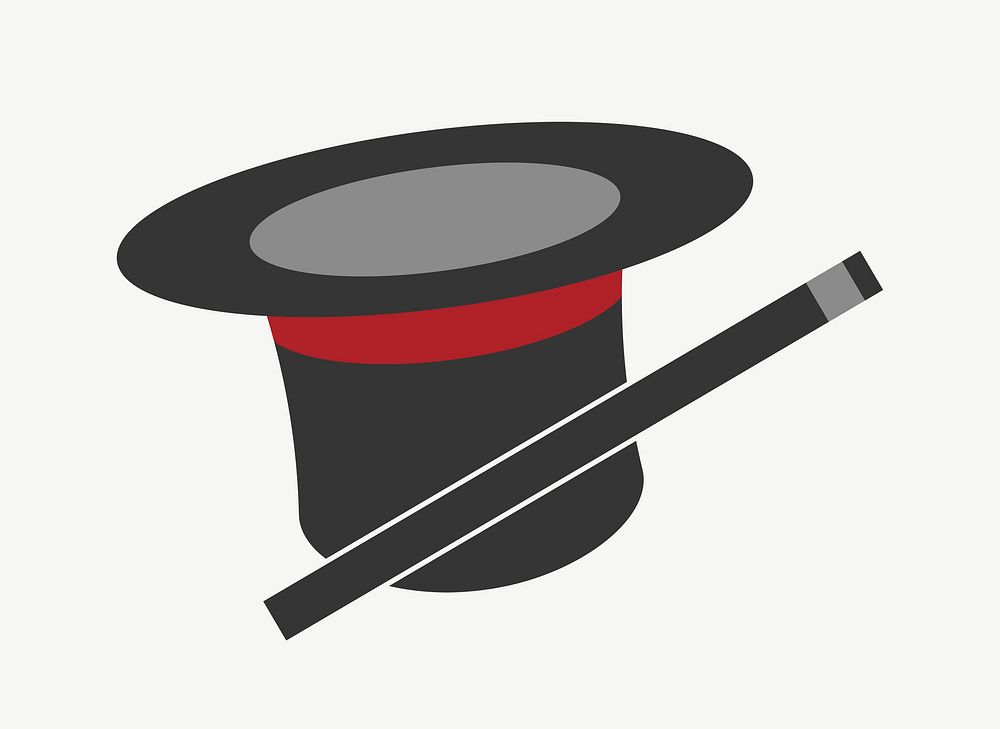 Magician hat clipart illustration psd. Free public domain CC0 image.