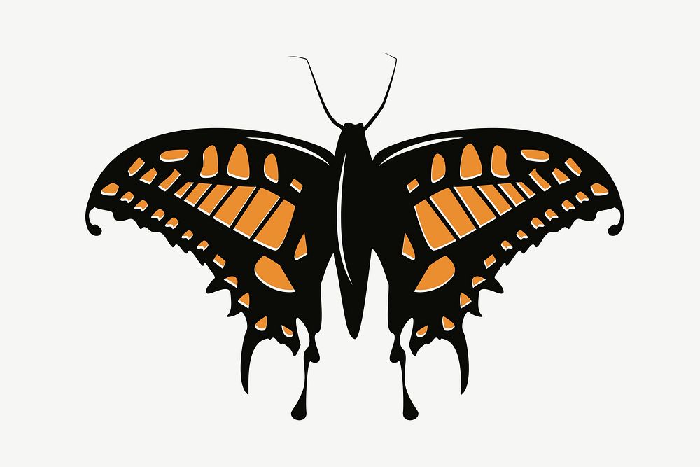 Orange butterfly clip art psd | Free PSD - rawpixel