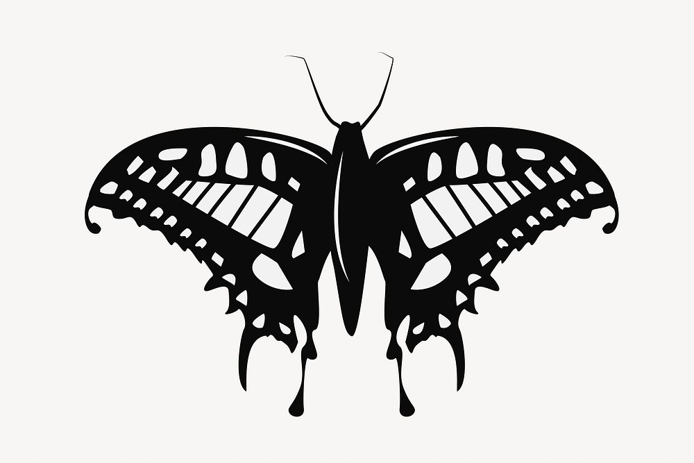 Butterfly silhouette image element