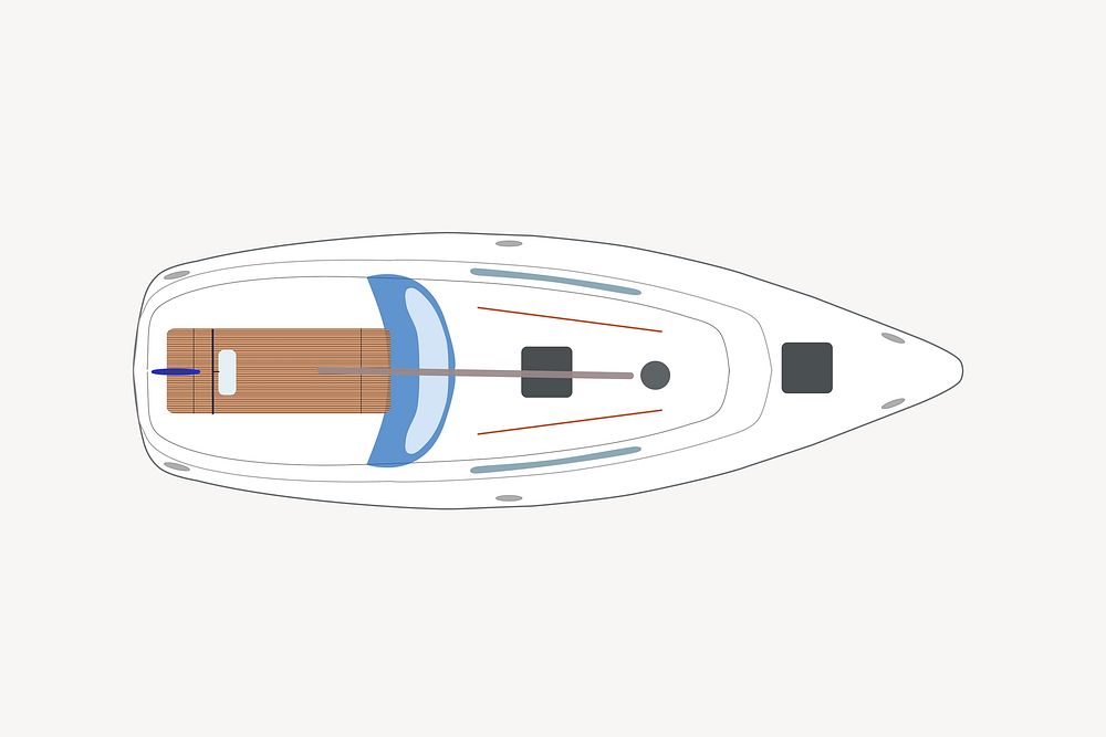 Sail yacht top view collage element vector