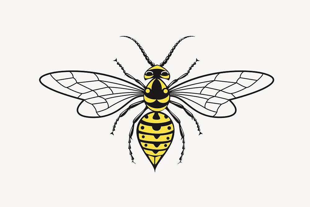 Wasp collage element vector
