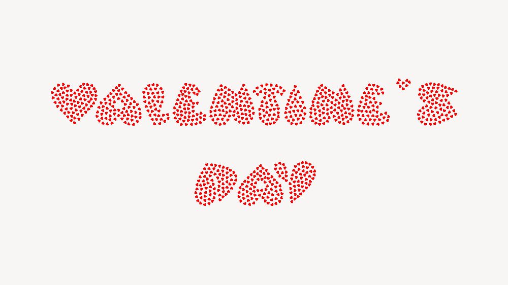 Valentines day typography collage element vector