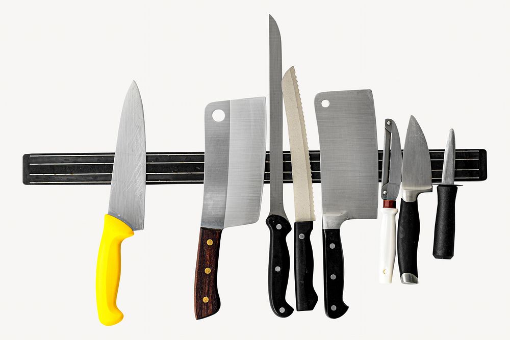 Kitchen knives isolated image on white