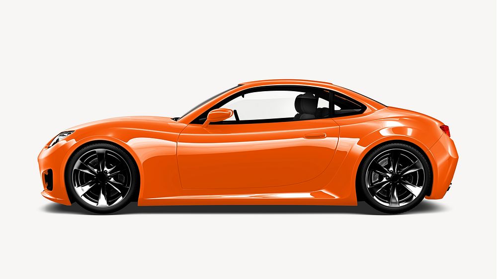 Orange sports car, 3D vehicle