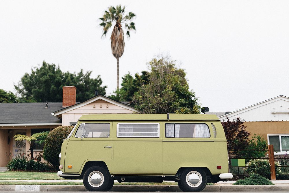 Classic microbus mockup psd