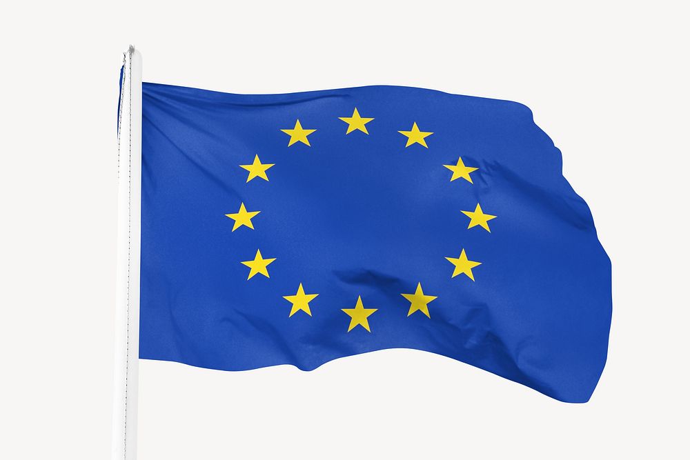 Waving European Union flag