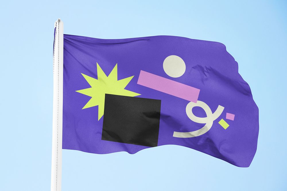 Waving abstract purple flag