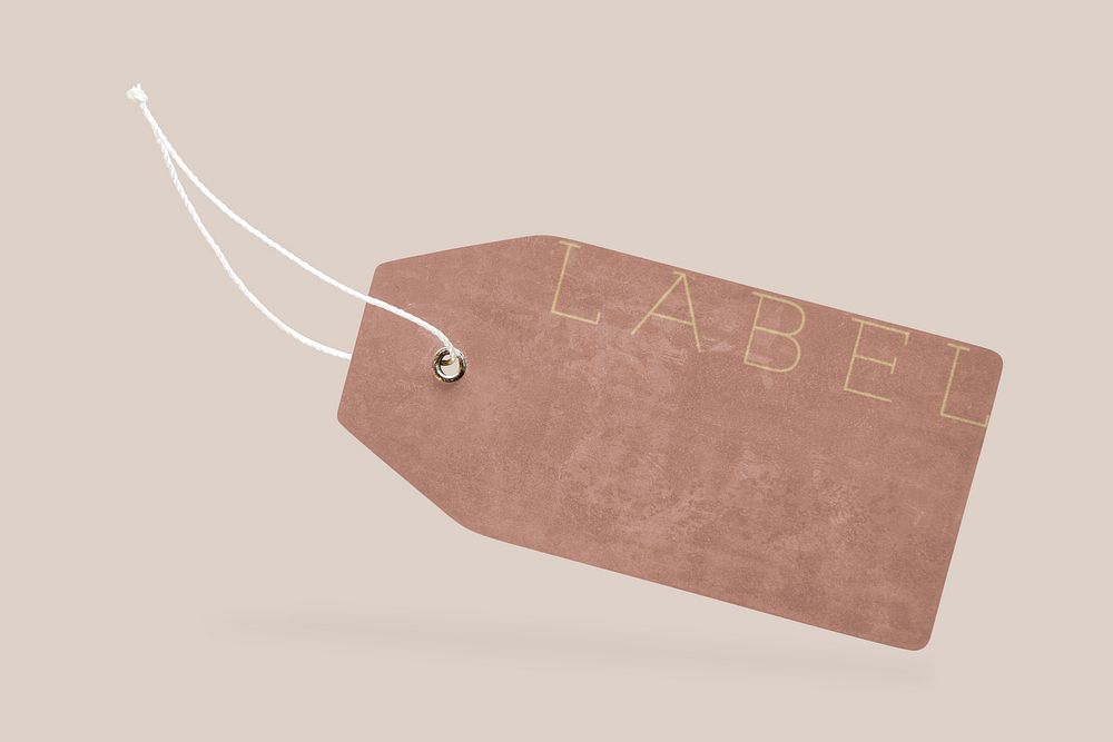 Brown label tag mockup psd