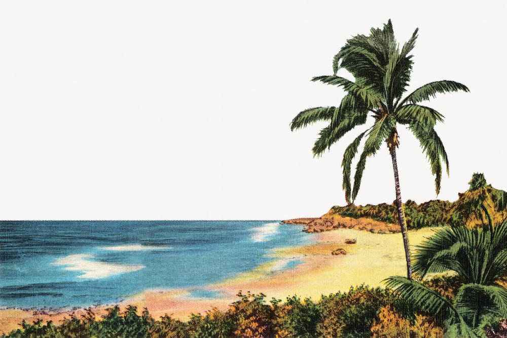 Vintage coast chromolithograph art. Remixed by rawpixel. 